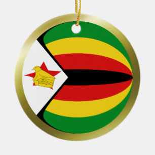 Simbabwe-Flaggen-Ornament Keramikornament