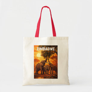 Simbabwe Illustration Reise Kunst Vintage Tragetasche