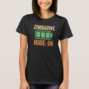 Simbabwe-Modus auf Batterie T-Shirt