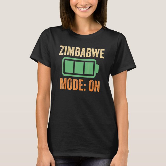 Simbabwe-Modus bei Batterie-Design T-Shirt (Vorderseite)