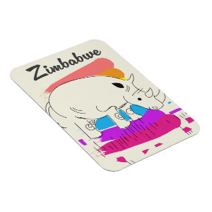 Simbabwe Retro-Reiselogo Magnet