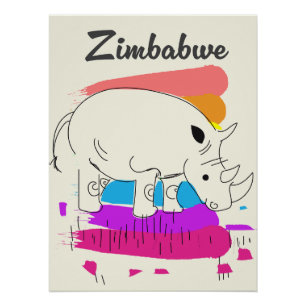 Simbabwe Retro-Reiselogo Poster