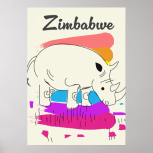 Simbabwe Retro-Reiselogo Poster