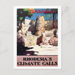 Simbabwe, Rhodesiens Klimarufe, Vintage, Reise Postkarte