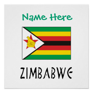Simbabwe Simbabwe Flagge Grün Personalisiert Poster