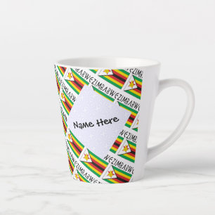 Simbabwe Simbabwische Flagge Kachel Persönlich  Milchtasse