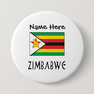 Simbabwe Simbabwische Flagge Personalisiert  Button