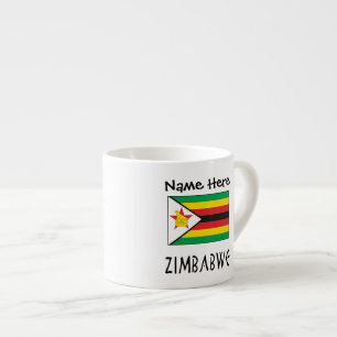 Simbabwe Simbabwische Flagge Personalisiert Espressotasse