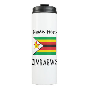 Simbabwe Simbabwische Flagge Personalisiert  Thermosbecher