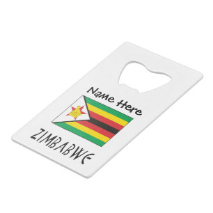 Simbabwe Simbabwische Flagge Schwarz Personalisier Geldbeutel Flaschenöffner