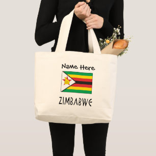 Simbabwe Simbabwische Flagge Schwarz Personalisier Jumbo Stoffbeutel