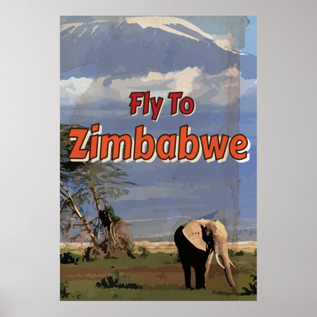 Simbabwe - Vintages Urlaubsposter Poster (Vorne)