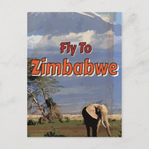 Simbabwe - Vintages Urlaubsposter Postkarte