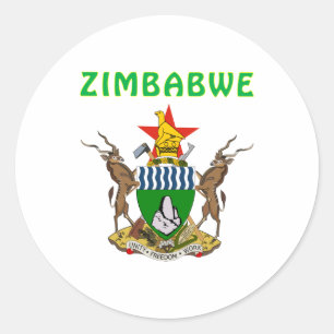 Simbabwe-Wappen Runder Aufkleber