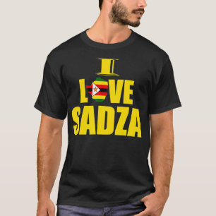 Simbabwes Food I Liebe Sadza Zimbabwe Map Flag T-Shirt