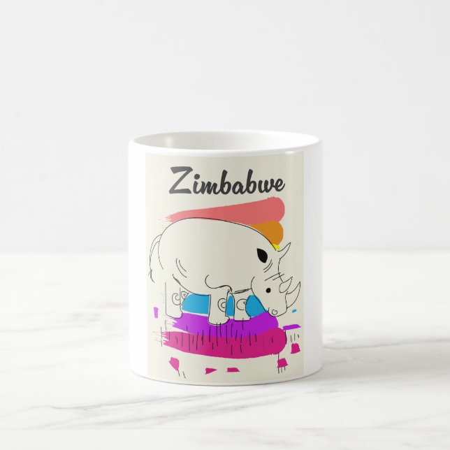 Simbabwes Retrologo Kaffeetasse (Mittel)