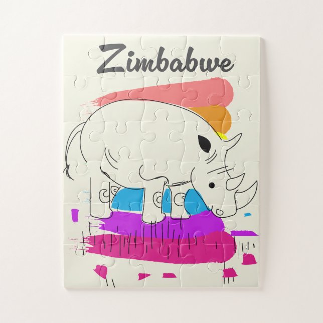 Simbabwes Retrologo Puzzle (Vertikal)