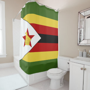 Simbabwische Flagge Duschvorhang