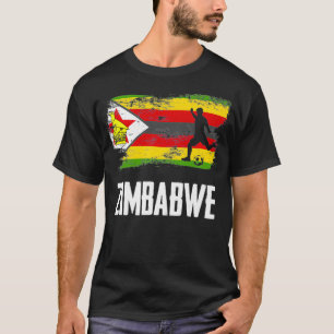 Simbabwische Flagge Jersey Zimbabwe Fußballmannsc T-Shirt