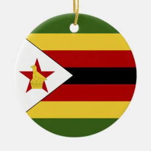 Simbabwische Flagge Keramik Ornament