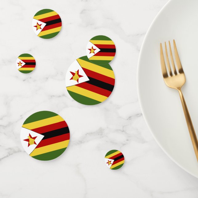 Simbabwische Flagge Konfetti (Gruppe)