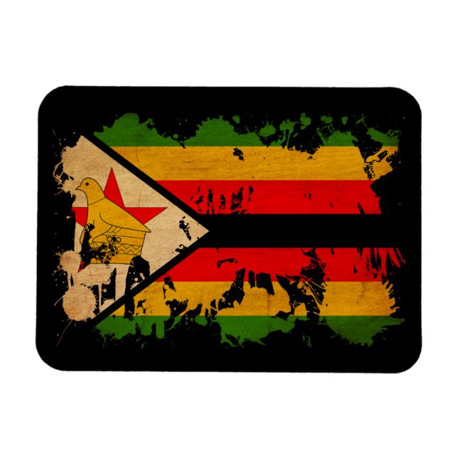 Simbabwische Flagge Magnet (Horizontal)