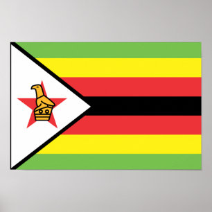 Simbabwische Flagge Poster