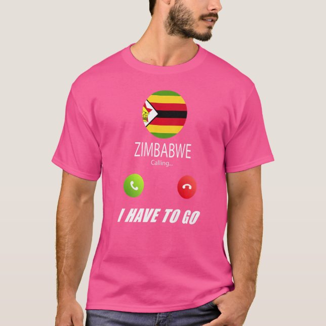 Simbabwische Flagge: Simbabwe ruft an T-Shirt (Vorderseite)
