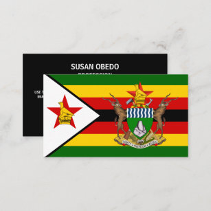 Simbabwische Flagge und Wappen, Flagge Simbabwes Visitenkarte
