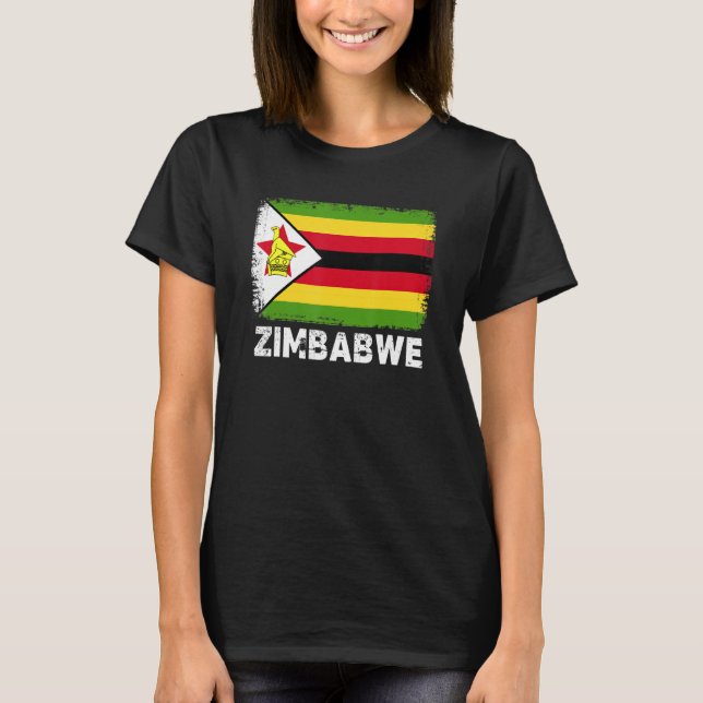 Simbabwische Flagge Unterstützung der simbabwische T-Shirt (Vorderseite)