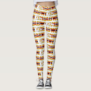 Simbabwische Flaggenfarben Typografie Muster Niedl Leggings