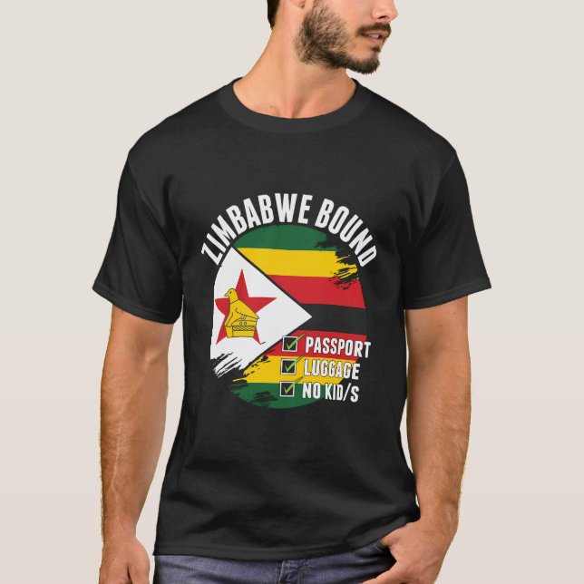Simbabwische Landesreise Flagge Vaca T-Shirt (Vorderseite)