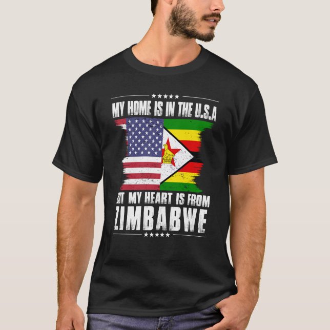Simbabwischer Amerikanischer Patriot Gewachsen Sto T-Shirt (Vorderseite)