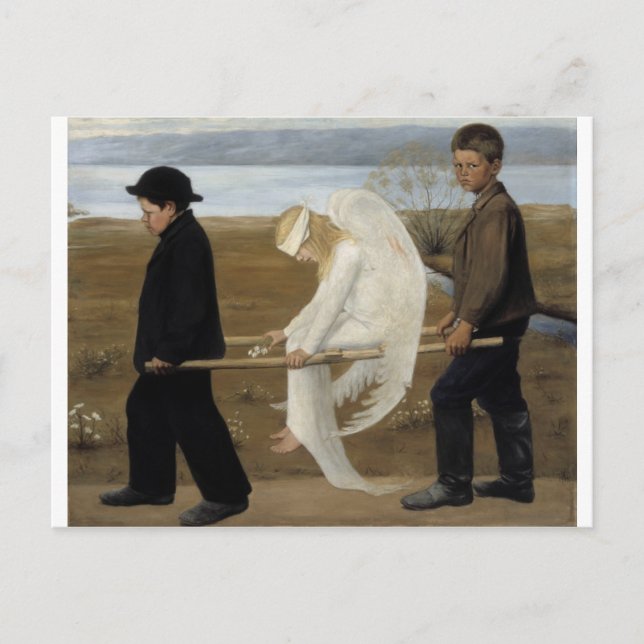 Simbergs verwundeter Engel-Postkarte Postkarte (Vorderseite)