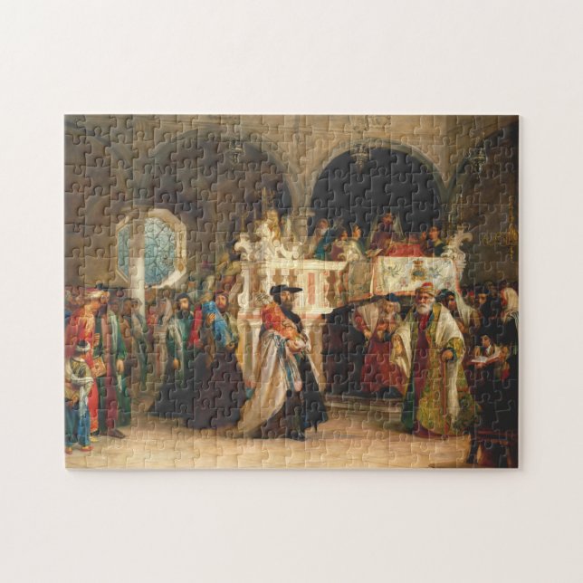 Simchat Torah durch Solomon Hirsch - circa 1850 Puzzle (Horizontal)