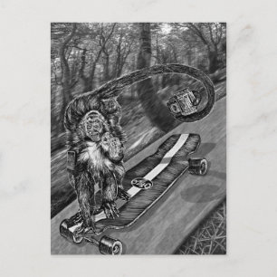 Simeon Skateboard Selfie Postkarte