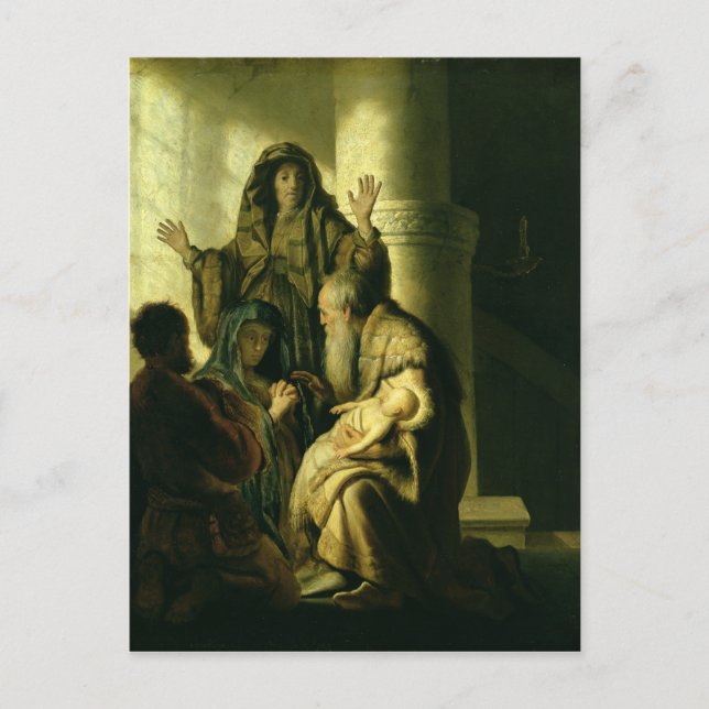 Simeon und Hannah im Tempel, c.1627 Postkarte (Vorderseite)