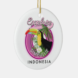 Simeulue Indonesien Logo erkunden. Keramik Ornament