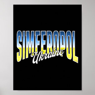 Simferopol Ukraine Patriotische Flagge Nationaler Poster