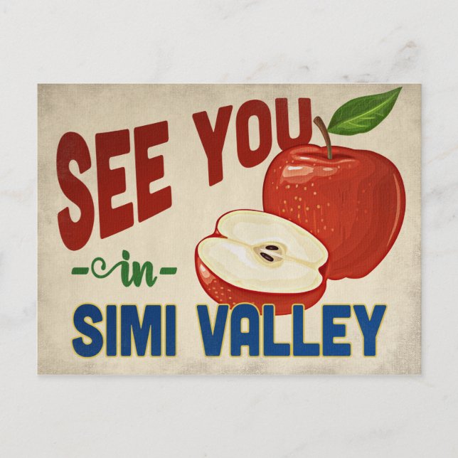 Simi Valley California Apple - Vintage Travel Postkarte (Vorderseite)