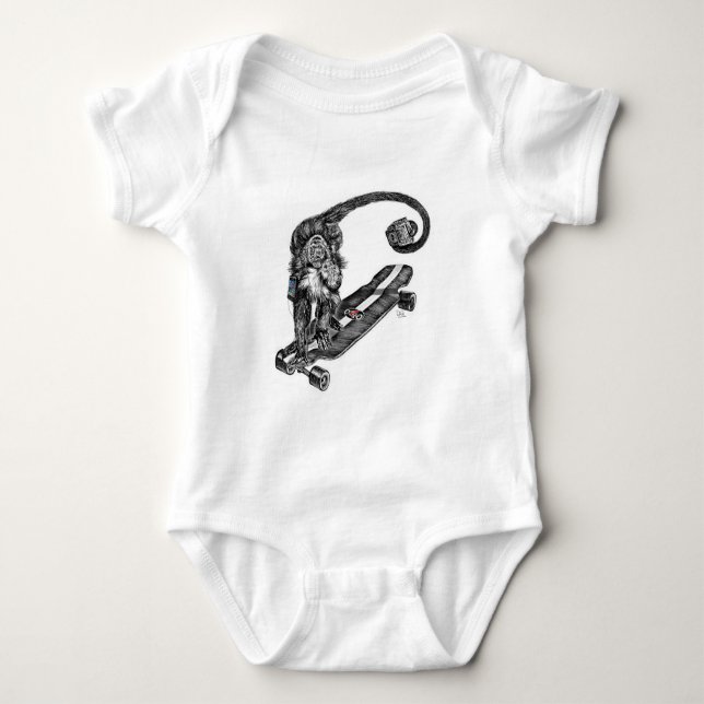 Simian Selfie Art Baby Strampler (Vorderseite)