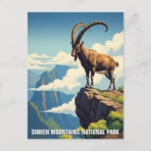 Simien Mountains Nationalpark Äthiopien Reise Postkarte