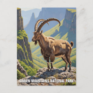 Simien Mountains Nationalpark Äthiopien Reise Postkarte