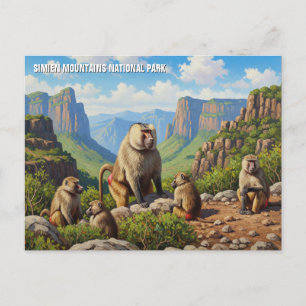 Simien Mountains Nationalpark Äthiopien Travel Pos Postkarte