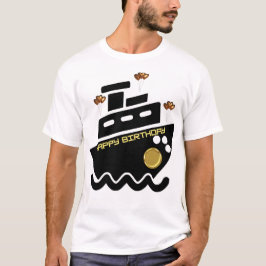 Simmi Mode Schwarz-Weiß-Dorado-Schiff T-Shirt