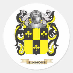 Simmons Coat of Arms (Familienwappen) Runder Aufkleber