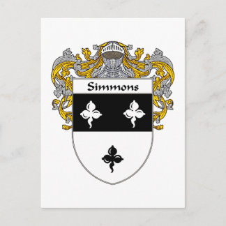 Simmons Coat of Arms (Mantled) Postkarte