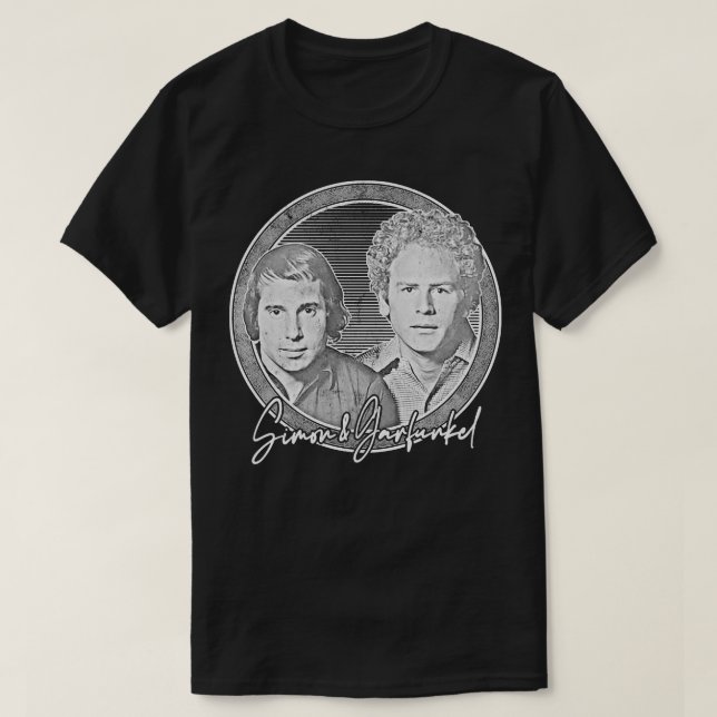 Simon Garfunkel Retro Style Fan Design T-Shirt (Design vorne)
