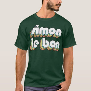 Simon Le Bon Retro Rainbow Typografie Faded Style T-Shirt