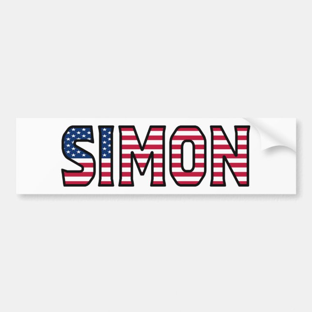 Simon Name Vorname USA Aufkleber Sticker Auto Autoaufkleber (Vorne)